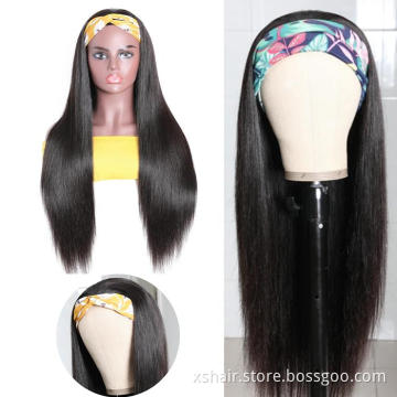 Top Virgin Kinky Curly 150% Density Headband Wigs Natural Color 100% Human Hair for Black Women